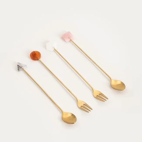 Súprava dezertných príborov DORELLE zlatá (4ks) 763311