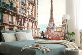 Samolepiaca tapeta pohľad na Eiffelovu vežu z ulice Paríža - 150x100