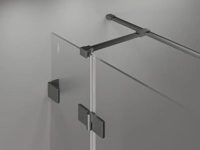 Mexen Lunar T, výklopný sprchový kút pravý 110 x 110 cm, 8mm číre sklo, profil grafit brúsený, 834T-110-110-66-00-P