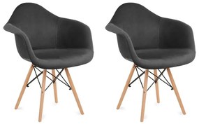 Konsimo Sp. z o.o. Sp. k. SADA 2x Jedálenská stolička NEREA 80x60,5 cm šedá/buk KO0110
