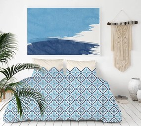 Nadčasové modré posteľné obliečky z kvalitného bavlneného saténu