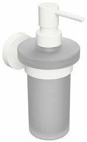 Sapho XR101W X-Round White dávkovač mydla 230 ml, mliečne sklo/biela