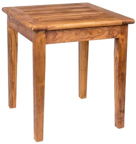 DEOKORK Teakový stôl DANTE 75 × 75 × 78 cm | kruh | 4 nohy