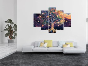 Obraz – Fialový strom plný energie (150x105 cm)