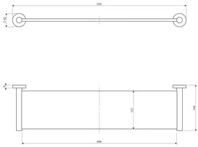 OMNIRES MP60930CR - Nástenná polica MODERN PROJECT lesklý chróm