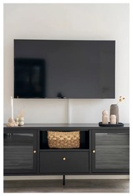 Čierny kovový TV stolík 160x60 cm Dalby – House Nordic