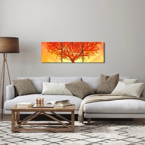 Obraz - Strom v žiari slnka (s hodinami) (90x30 cm)