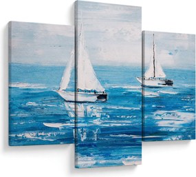 Obraz - Maľba jachty na mori (90x60 cm)