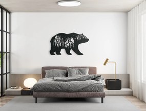 drevko Nálepka na stenu Medveď a noc v horách Rozmer obrazu: 25 x 44,5 cm, Farba dekorácie: Čierna