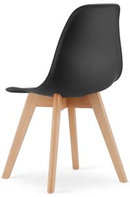 Jedálenská stolička KITO čierna (hnedé nohy)