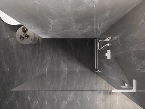 Mexen Lunar L, sprchová stena pravá 80 x 200 cm, 8mm číre sklo, biely profil, 830L-080-000-20-00-P