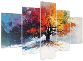 Obraz - Pestrofarebný strom (150x105 cm)