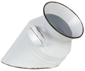 Biela plechová dekorácie rozbitá kanvice na mlieko - Ø 17 * 30 cm