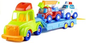 LEAN Toys Sada vozidiel: polícia, hasiči, odťahovka – na skrutkovanie a odskrutkovanie