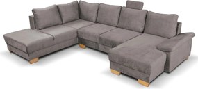 Sedacia  súprava Chivas, tvar ľavé U, kamenná hnedo-šedá látka