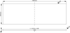 Cersanit City, pultová doska 140x45x2,5 cm, biela lesklá, S584-046