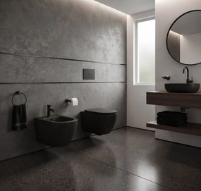 Erga Lily, závesný bidet 490x360x320 mm, čierna matná, ERG-V03-LILY-BD-BK