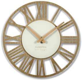Dekorstudio Moderné drevené hodiny EKO Loft Piccolo bianco