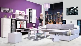 Konferenčný stolík Bolero, biely/sklo