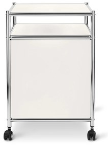 Kovový kontajner na kolieskach »CN3« s výklopnou doskou, biely