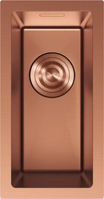 Mexen Trixo, 1-komorový nerezový drez 230 x 440 mm, brúsená meď, 6411221000-65