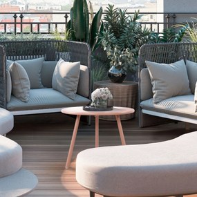 Konferenčný stolík Minot - v45 x Ø60 cm - Ružová