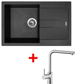 Set Sinks AMANDA 780 Metalblack + ELKA Chróm