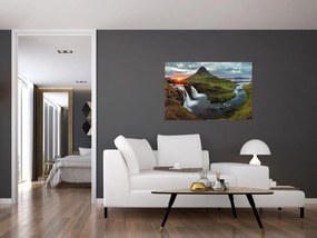 Obraz - Kirkjufell pri západe slnka (90x60 cm)