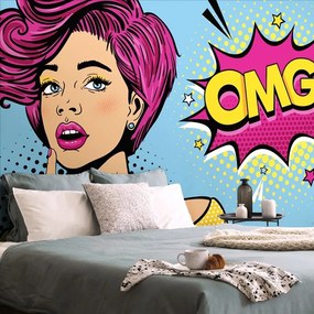 Tapeta dáma v pop art štýle - OMG! - 375x250