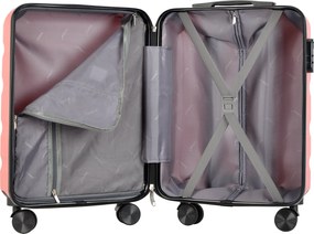 BONTOUR „Wave“ 3-dielna súprava kufrov s dvojitými kolieskami, s TSA zámkom, rose gold