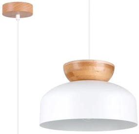 Sollux SL.1350 - Luster na lanku MARION 1xE27/15W/230V pr. 29,5 cm biela