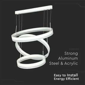 LED Stmievateľný luster na lanku LED/86W/230V 3000K biela