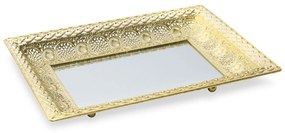 DEKORAČNÝ KOVOVÝ PODNOS GLORI SADA 3 KS 40X30 CM, 35X25 CM, 30X20 CM ZLATÁ