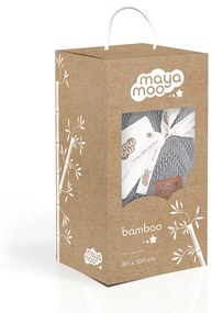 Detská bambusová dečka MAYA MOO DESIGN 04 tmavosivá