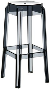Plastová barová stolička FOX - Čierna transparent