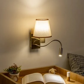 Brilagi - LED Nástenná lampa NUBILA 1xE27/25W/230V + LED/3W mosadz/hnedá