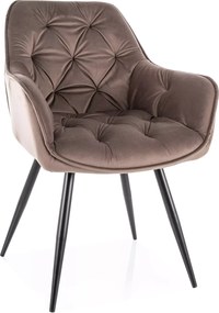 SI Čerešňová zamatová stolička kapučín