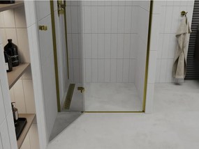 Mexen Roma, sprchové dvere do otvoru 70 x 190 cm, 6mm číre sklo, zlatý profil, 854-070-000-50-00