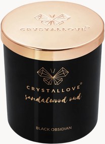 Sójová sviečka Sandalwood Oud Black Obsidian (Crystallove)