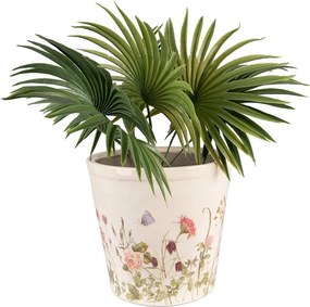 Keramický obal na kvetináč s lúčnymi kvetmi Flowers of Love L - Ø21*19 cm