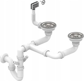 Erga HD, 2-komorový oceľový drez 780x480x215 mm, brúsená oceľ, ERG-MLS-LEX7848