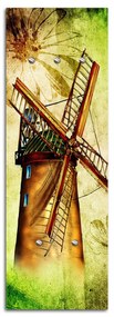 Gario Vešiak na stenu Veterný mlyn na zelenom pozadí Rozmery: 25 x 70 cm