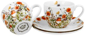 Porcelánová šálka s podšálkou Wild Birds 280 ml sada 2ks