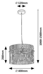 Rabalux 72261 - Luster na lanku INESA 1xE27/40W/230V