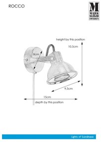 Markslöjd 107853 - Nástenné bodové svietidlo ROCCO 1xGU10/7W/230V