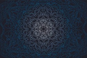 Samolepiaca tapeta ornamentálna Mandala na čiernom pozadí