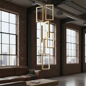 Toolight Toolight, LED závesné svietidlo 42W, 3000K, 3500lm, LHJ090-7CP, zlatá, OSW-50065