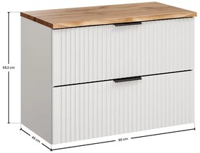 Závěsná skříňka Casad Nature s deskou 80 cm bílá/dub wotan