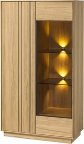 Vitrína s LED osvětlením Join 80 cm z masivu dub přírodní