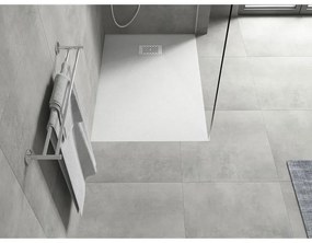 Mexen Hugo, obdĺžniková sprchová vanička SMC 90 x 70 cm, biela, biela krytka, 42107090-W